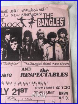 Original Bangles Three O'Clock Paisley Underground PVA Pomona Concert Flyer