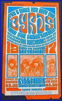 Original Bill Graham 1966 Filmore Concert Poster The Byrds And The Wildflower