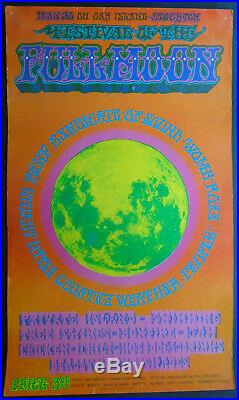 Original Concert Poster-aor 3.25/festival Of The Full Moon-oak Island-stockton