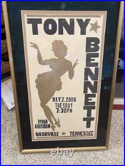 Original Custom Framed Tony Bennett Concert Poster Very Limited Edition