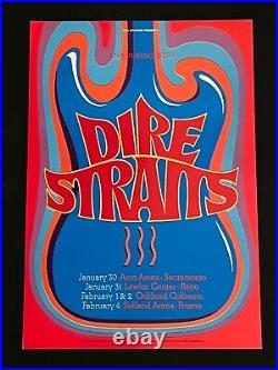 Original Dire Straits Tour Concert Poster from 1992 West Coast Run bgp 2