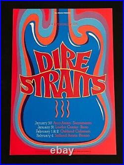 Original Dire Straits Tour Concert Poster from 1992 West Coast Run bgp 2