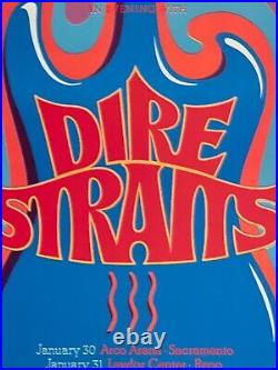 Original Dire Straits Tour Concert Poster from 1992 West Coast Run bgp 2