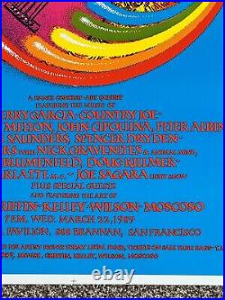 Original Jerry Garcia Concert Poster'89 Gift Center San Francisco Rick Griffin