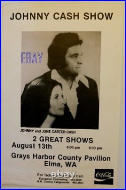 Original Johnny Cash Show Concert Poster Elma WA June Carter