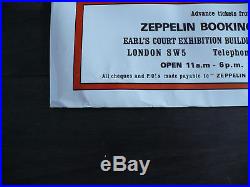 Original Led Zeppelin Concert Used poster 1975 at London's Earls Court May 23-25
