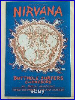 Original Nirvana 3D Concert Poster from New Year's 1993 Original Vintage bgp
