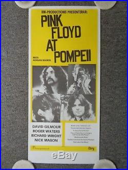 Original Pink Floyd Live At Pompeii Swedish Movie Concert Poster Insert