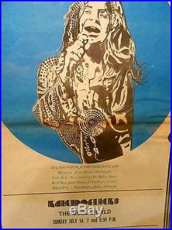 Original Poster SZ Big Brother & The Holding Co Janis Joplin Concert Ad 1968