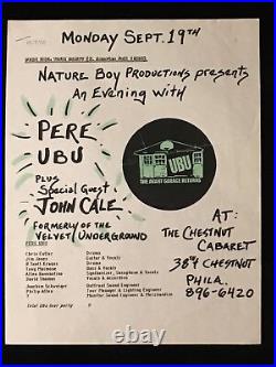 Original Punk Concert Poster/flyer-pere Ubu-john Cale-chestnut Cabaret 1988