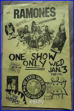 Original Ramones / Wipers 1979 Jan 3 Concert Portland Or. 17 X 11 Poster