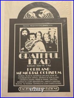 Original Rare 1974 Grateful Dead Concert Poster-Portland Memorial Coliseum