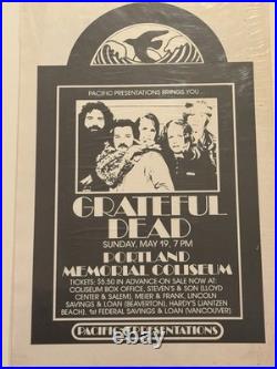Original Rare 1974 Grateful Dead Concert Poster-Portland Memorial Coliseum