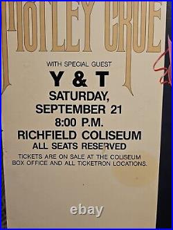 Original Richfield Coliseum Concert Poster Motley Crue Ohio 1985 READ ALL