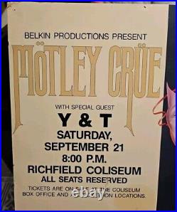 Original Richfield Coliseum Concert Poster Motley Crue Ohio 1985 READ ALL