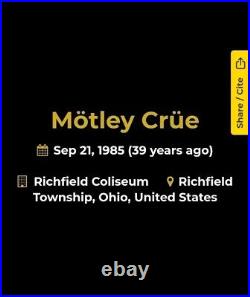 Original Richfield Coliseum Concert Poster Motley Crue Ohio 1985 READ ALL