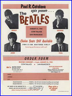 Original THE BEATLES 1965 Concert Handbill / Poster / Ticket Order Form