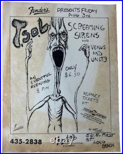 Original TSOL Screaming Sirens Fender's Ballroom 1984 Jeff Conly Concert Poster