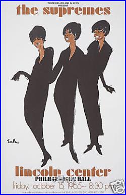 Original Vintage Concert Poster The Supremes Joe Eula Motown Soul Girl Group 60s