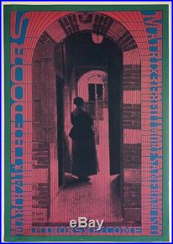 Original Vintage Poster THE DOORS 1967 Moscoso Concert NR #10 1st Printing Green
