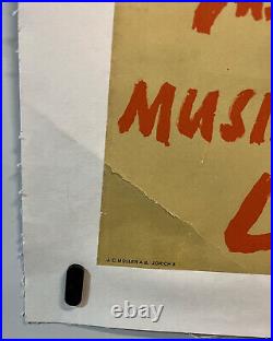 Original Vintage Travel Music Concert Poster Festival Luzern Switzerland 1952