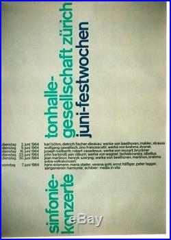 Original vintage poster SYMPHONIE CONCERT FESTIVAL ZURICH 1964