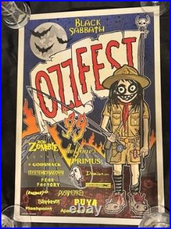 Ozzfest 1999 Concert Poster Black Sabbath Slipknot Rob Zombie Primus Deftones