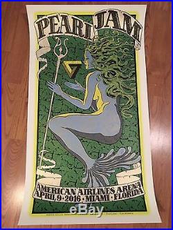 Pearl Jam 2016 Concert Print Poster Miami 4.09 Chuck Sperry Sold Out! In Hand