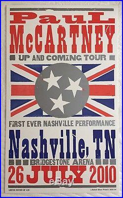 Paul McCartney Hatch Show Print Concert Poster, Nashville TN 2010 Beatles Wings
