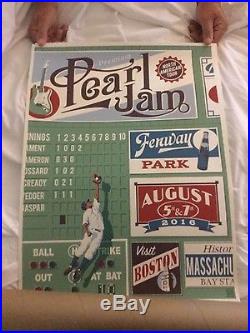Pearl Jam 2016 Fenway Park Concert Poster Steve Thomas SOLD OUT