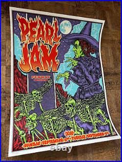 Pearl Jam 2018 Tour Fenway Park Boston Ma Concert Poster Signed By Artist S/n