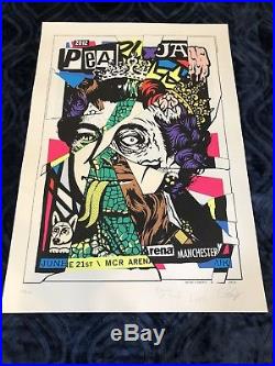 Pearl Jam Ames Bros Shawn Wolf 2012 Manchester Concert Poster! Rare! S/n A/p 115