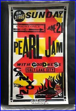 Pearl Jam Hatch Show Print Concert Poster @ The Canyons, Salt Lake City UT 1998
