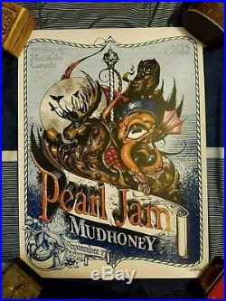 Pearl Jam & Mudhoney Winnipeg Silkscreen Concert Poster Greg Simkins 9/17/11