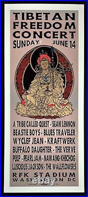 Pearl Jam POSTER Beastie Boys Sean Lennon Silkscreen Tibetan Freedom Concert TAZ