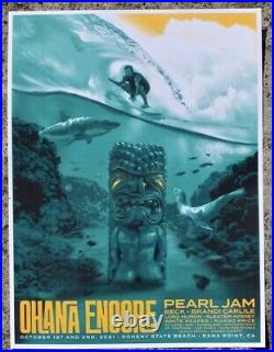 Pearl Jam Poster Ohana encore 2021 festival pj concert tour eddie vedder surf