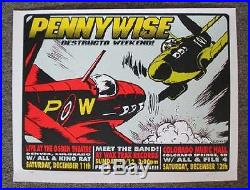 Pennywise Denver 1999 Concert Poster Kuhn Silkscreen Original Punk