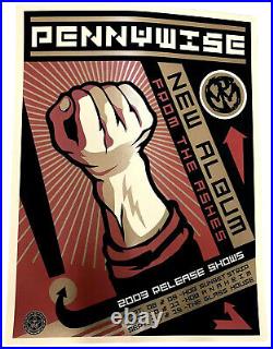 Pennywise Obey Shepard Fairey Punk Rock Concert Poster From the Ashes CD Release