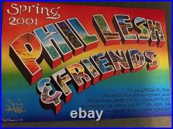Phil Lesh Autographed Spring 2001 Concert Tour Poster Grateful Dead Bassiest