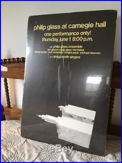 Philip Glass 1980's at Carnegie Hall Music Concert Poster