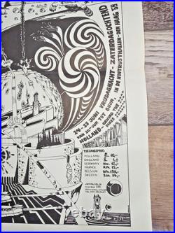 Pink Floyd Cream Traffic 1st Holiness Kitschgarden 1968 Dutch Concert Poster