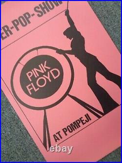 Pink Floyd Poster 1972 Swiss Rock & Roll Cinema Concert In Pompeii Rare Design