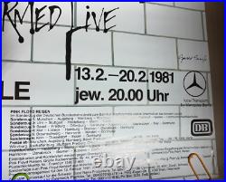 Pink Floyd The Wall Tour 1981 German Concert Poster Rock & Roll -nice