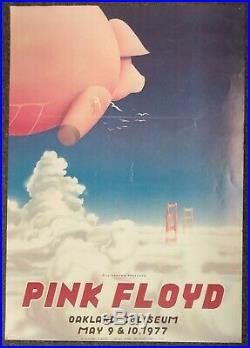Pink Floyd at The Oakland Coliseum 1977 CONCERT POSTER Cardboard FIRST PRINT