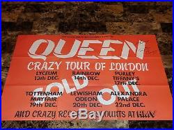Queen Rare Signed Concert Gig Show Poster Brian May & Roger Taylor Classic Rock