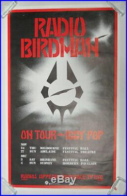 RADIO BIRDMAN On Tour with IGGY POP 1977 ORG AUSTRALIA PUNK Concert Tour POSTER