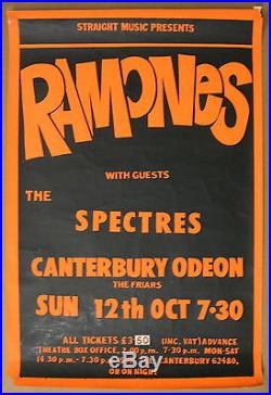 RAMONES Canterbury Odeon 1980 UK CONCERT POSTER The Spectres PUNK Sex Pistols