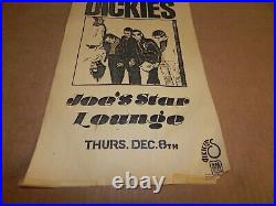 RARE 1978 The Dickies A&M Records Band Concert Poster Joe's Star Lounge Flyer
