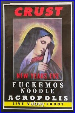 RARE 1993 CRUST FuckEmos Noodle NEW YEARS EVE Acropolis AMA Best Concert Poster