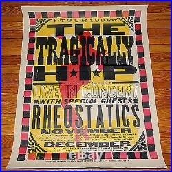 RARE 1996 Tragically Hip/Rheostatics Orig. Ltd Edition Silkscreen Concert Poster